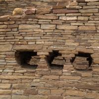 Chaco Canyon  -  Detail: Circular Windows inPueblo Bonito, East Side 