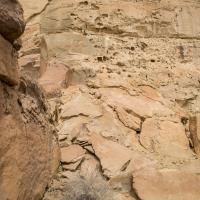Chaco Canyon  - Pueblo Bonito: Rubble from Threatening Rock 