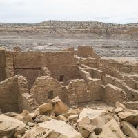Chaco Canyon  - Pueblo Bonito: View from Atop Threatening Rock 