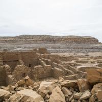 Chaco Canyon  - Pueblo Bonito: View from Atop Threatening Rock 