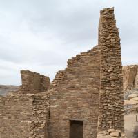 Chaco Canyon  - Pueblo Bonito: Second-Story Walls on North Side 