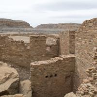 Chaco Canyon  - Pueblo Bonito: Second-Story Walls on North Side 