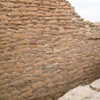 Chaco Canyon  - Pueblo Bonito: Two-Story Brick Wall from Inside House 