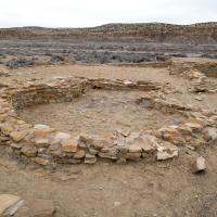 Chaco Canyon  - Pueblo Bonito: Inner Kiva Ruins on West Side 