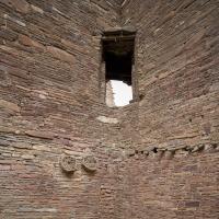 Chaco Canyon  - Pueblo Bonito: Corner Door and Remnants of Roofing Beams (Vigas and Latillas) 