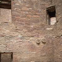Chaco Canyon  - Pueblo Bonito: Roofing Beams and Windows in Interior Walls on East Side 