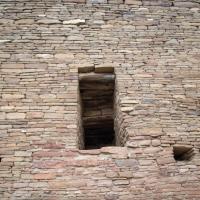 Chaco Canyon  - Pueblo Bonito: Windows and Holes for Roofing Beams on East Side 