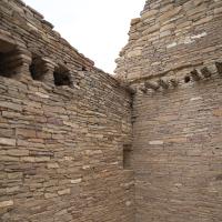 Chaco Canyon  - Pueblo Bonito: Remnants of Roofing Beams on East Side 
