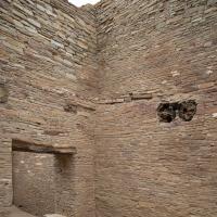 Chaco Canyon  - Pueblo Bonito: Remnants of Roofing Beams and Interior Windows on East Side 