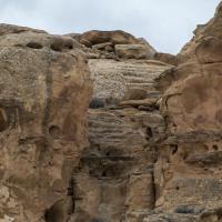 Chaco Canyon  - Casa Rinconada: Stone Cut Chacoan Staircase in Canyon Wall 