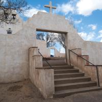 Mission San Jose de la Laguna  - Exterior: Front Gate and Steps Looking Northeast 