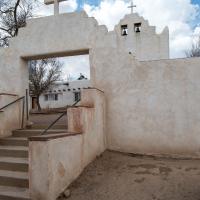 Mission San Jose de la Laguna  - Exterior: Front Gate and Steps Looking Northwest 