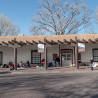 Santa Fe Plaza  - Exterior: Main Entrance to New Mexico History  Museum Palace of the Governors  
