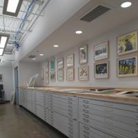 Tamarind Institute  - Interior: Framed Lithographs Above Flat Files 
