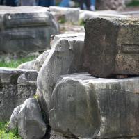 Marble fragments near Basilica Aemilia - Exterior: View of marble fragments near the Basilica Aemilia 
