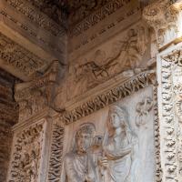 Arch of the Argentarii - Detail: View of Septimius Severus and Julia Domna under a Garland on the inside of the Arch