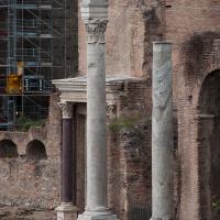 Columns - View of two columns in front of Santi Cosma e Damiano near the Basilica Nova