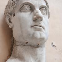 Colossus of Constantine - Detail: Three-quarter shot left of the Head of Constantine