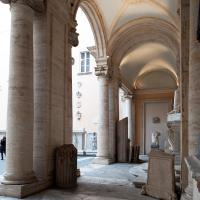 Capitoline Museums - Interior: View of the arches from the portico along the back wall of the courtyard of Palazzo dei Conservatori