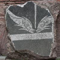 Baths of Caracalla - View of a fragment of a black and white mosaic