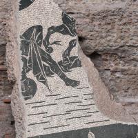 Baths of Caracalla - View of a fragment of a black and white mosaic