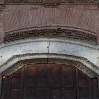 Casa dei Crescenzi  - Exterior: Detail of inscription over entrance on Eastern Facade