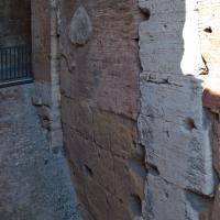 Colosseum - View of blocks of travertine and tufa in a stairwell in the Colosseum