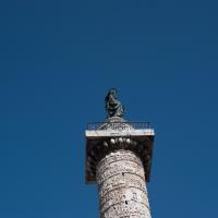 Column of Marcus Aurelius - Detail: Statue of St Paul on top of the Column of Marcus Aurelius