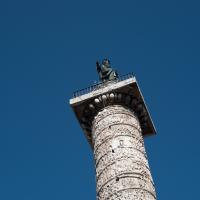Column of Marcus Aurelius - Detail: Statue of St Paul on top of the Column of Marcus Aurelius
