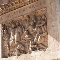 Arch of Constantine - View of a Trajanic Relief depicting the Dacian War on the inside of the Main Arch of the Arch of Constantine