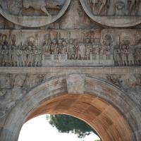 Arch of Constantine - View of the Frieze depicting Constantine �__�_ѕ_�s Discourse in the Forum from the Rostra with River Gods in the Spandrels
