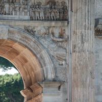 Arch of Constantine - View of the Frieze depicting Constantine �__�_ѕ_�s Discourse in the Forum from the Rostra with the River God from the right Spandrel
