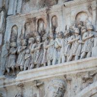 Arch of Constantine - Detail: View of the Frieze depicting Constantine �__�_ѕ_�s Discourse in the Forum from the Rostra with River Gods in the Spandrels