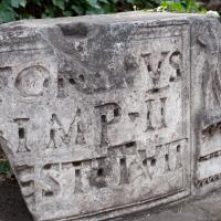 Marble Inscription Fragment - View of a marble inscription fragment in the Roman Forum