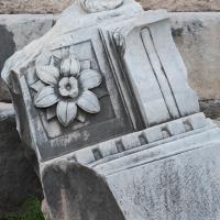 Forum of Caesar - View of a fragment of a coffer with a rosette in the Forum of Caesar