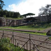 Palatine Hill - View of a fenced courtyard on the Palatine Hill near House of Augustus and House of Livia