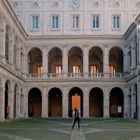Sant'Ivo alla Sapienza - View of the courtyard of Sant'Ivo alla Sapienza looking west