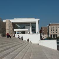 Ara Pacis Museum - View up the steps of the Ara Pacis Museum