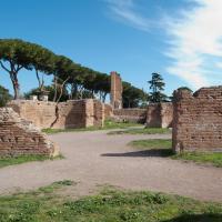 Palace of Domitian - View of brick ruins along a pathway in the Palace of Domitian