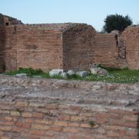 Palace of Domitian - View of a marble fragments and brick on the Palatine Hill