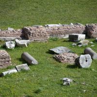 Palace of Domitian - View of brick and marble fragments in the stadium in the Palace of Domitian