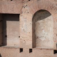 Palace of Domitian - View of a brick wall with niches in the Palace of Domitian