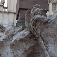 Fountain of the Four Rivers - Detail: Top of Palm tree relief sculpture on east face of sculpture