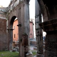 Portico of Octavia - View of the central arch of the Portico of Octavia from behind