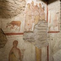 Case Romane del Celio - View of the Confessio paintings in the Case Romane del Celio