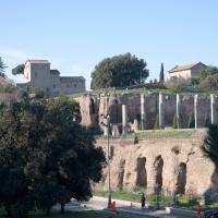 Temple of Venus and Rome - View of the southern colonnade of the Temple of Venus and Rome from the Colosseum