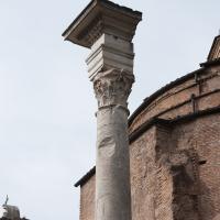 Temple of Romulus - View of the best preserved column in front of the Temple of Romulus