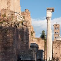 Temple of Romulus - View along the facade of the Temple of Romulus