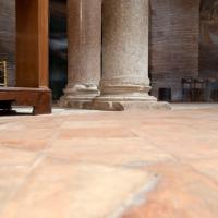 Santa Constanza - Interior: Detail center altar column base and flooring