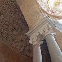 Santa Constanza - Interior: Detail of capital and ambulatory mosaic